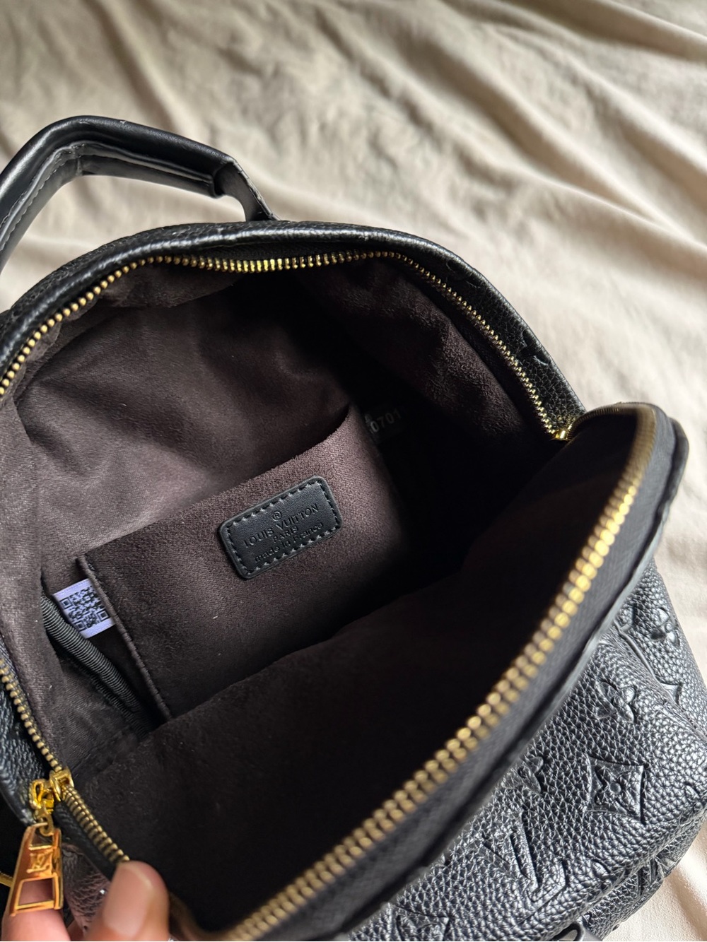 Black Embossed Mini Backpack - Picture 2 of 11